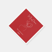 Rood wit abstract rendier moderne kerst servet (Hoek)