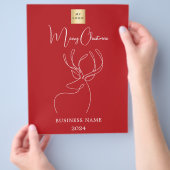 Rood wit abstract rendier zaken Kerst Flyer (Hand)