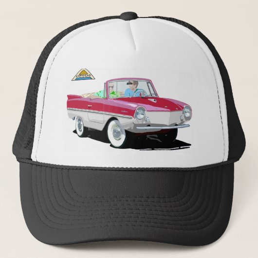 Rood-wit amphicar trucker pet (Voorkant)