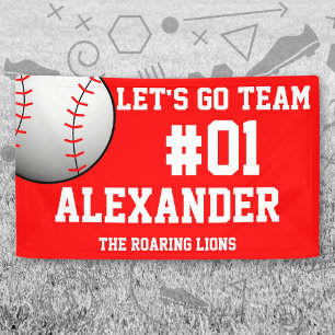 Rood Wit Baseball Teamgeest Spandoek
