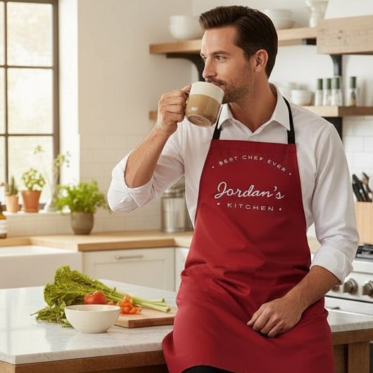 Rood Wit Beste Chef Ooit Uw Keuken Aangepast Schort