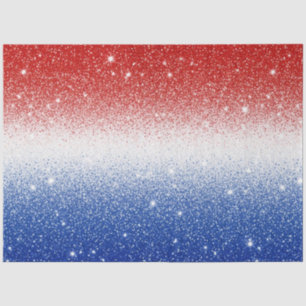 Rood Wit Blau Glitter Gradiënt Patriottische Dag Tissuepapier