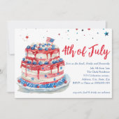 Rood Wit Blauw 4 Juli Cake Kaart (Voorkant)