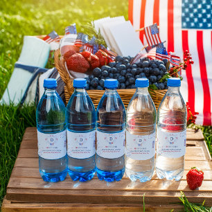Rood Wit & Blauw 4 juli Reünie Waterfles Etiket