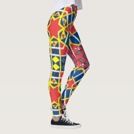 rood wit blauw abstract leggings