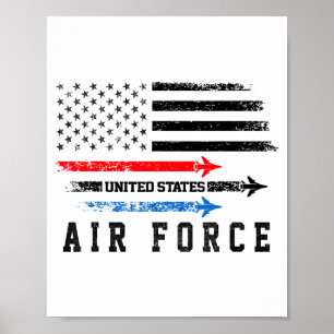 Rood Wit Blauw Air Force Overvlucht Trots Amerikaa Poster