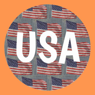 Rood Wit Blauw Amerikaans Vlag Patroon Ronde Sticker