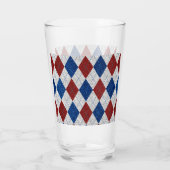 Rood, Wit, Blauw Argyle 4 Juli Glitters Glas (Achterkant)