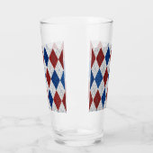 Rood, Wit, Blauw Argyle 4 Juli Glitters Glas (Links)