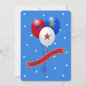 Rood Wit Blauw Ballonnen Gelukkig 4th van Juli! (Voorkant)