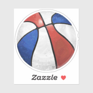 Rood Wit Blauw Basketbal Art Sticker