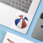 Rood Wit Blauw Basketbal Art Sticker (Laptop met iPhone)