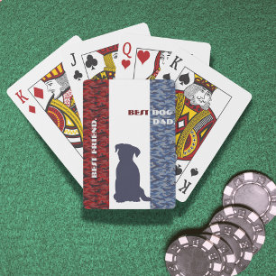 Rood Wit Blauw Beste Hond Vader Vriend Pokerkaarten