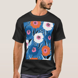 Rood Wit Blauw: Bloemen Scandinavisch. T-shirt