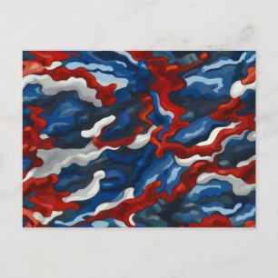 rood wit blauw camouflage briefkaart