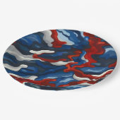 rood wit blauw camouflage papieren bordje (Gekanteld)