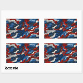 rood wit blauw camouflage rechthoekige sticker (Vel)