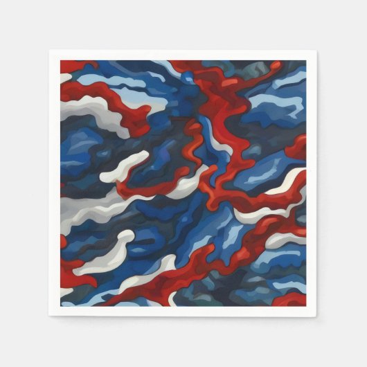 rood wit blauw camouflage servet (Voorkant)