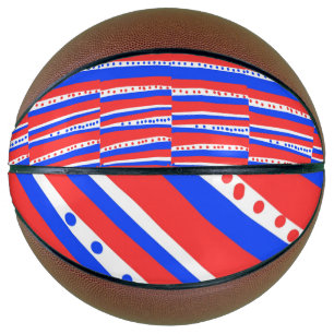 Rood Wit Blauw Cirkels Strepen Basketbal