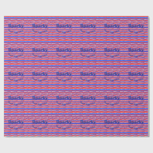 Rood Wit Blauw Cirkels Strepen Cadeaupapier