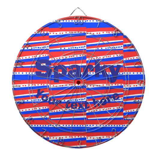 Rood Wit Blauw Cirkels Strepen Dartbord (Voorkant)