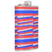 Rood Wit Blauw Cirkels Strepen Heupfles (Rechts)