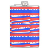 Rood Wit Blauw Cirkels Strepen Heupfles (Voorkant)