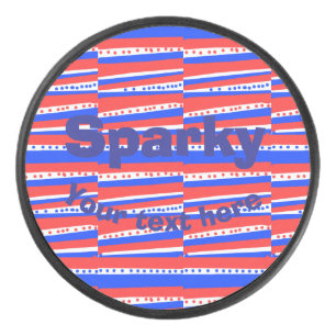 Rood Wit Blauw Cirkels Strepen Hockey Puck