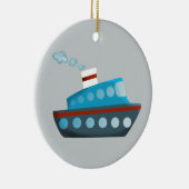 Rood wit blauw cruiseschip keramisch ornament (Rechts)