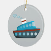 Rood wit blauw cruiseschip keramisch ornament (Links)