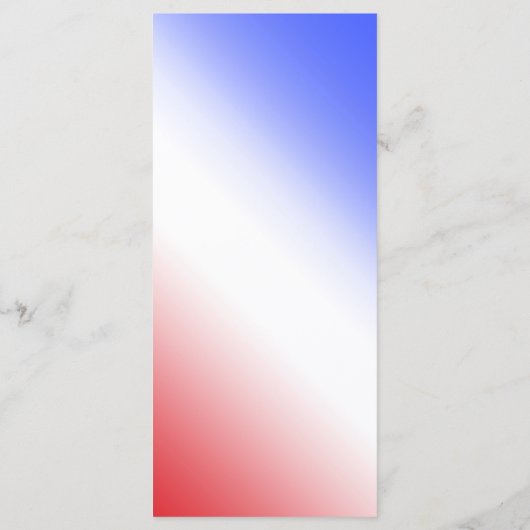 Rood Wit & Blauw Diagonaal Ombre Bruiloft Receptie Menu (Achterkant)