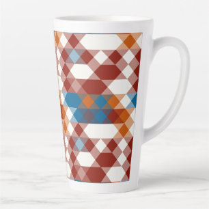 rood wit blauw en oranje geometrisch latte mok