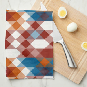 rood wit blauw en oranje geometrisch theedoek