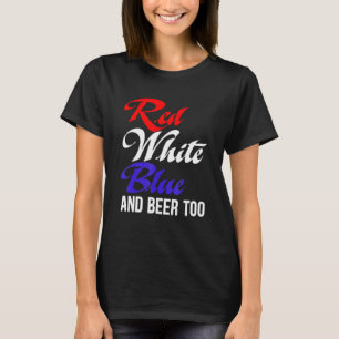 Rood wit blauw en te Mannen bier T-shirt