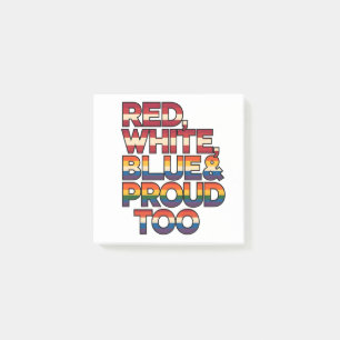 Rood Wit Blauw En Trots Ook LGBTQ Patriottisch Post-it® Notes