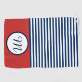 Rood Wit & Blauw Fun Monogram Golfhanddoek (Horizontaal)