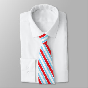 Rood Wit Blauw Geometrische Strepen Stropdas