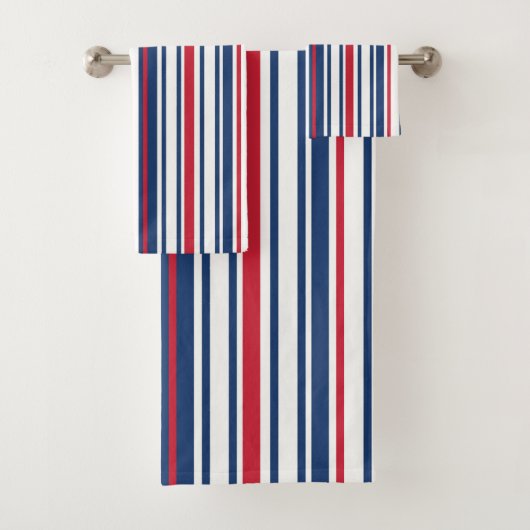 ROOD WIT BLAUW GESTREEPT BAD HANDDOEK (Insitu)