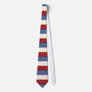 Rood/Wit/Blauw Gestreept Ontwerp 5 Mannen Stropdas
