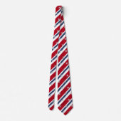 Rood Wit & Blauw Gestreepte 4 Juli Sterren Vlag Stropdas (Achterkant)