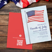 Rood wit blauw geweer Vierde juli vlag QR code Kaart