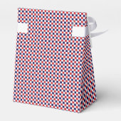 Rood, wit, blauw Gingham-PARTIJ FAVOR BOX, tent Bedankdoosjes (Achterkant)