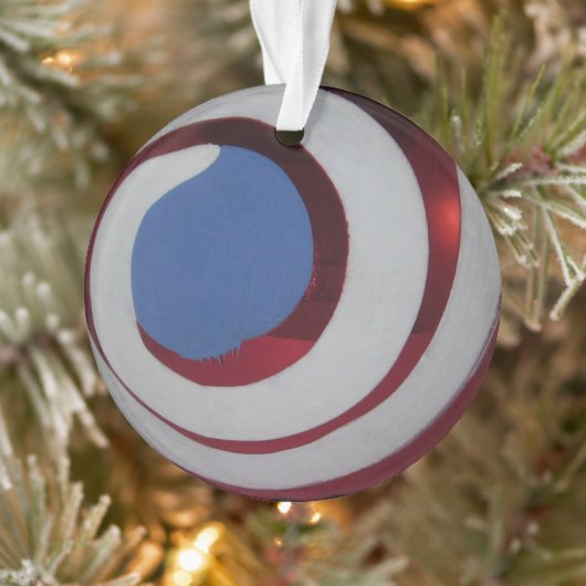  rood wit blauw glas kerstbal wervelen ornament (Boom)