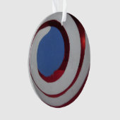  rood wit blauw glas kerstbal wervelen ornament (voorkant)