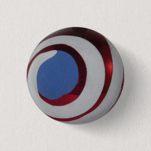rood wit blauw glas kerstbal wervelen ronde button 3,2 cm