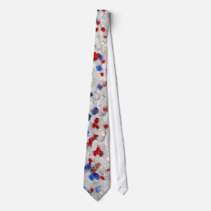 Rood wit blauw glazen Stropdas