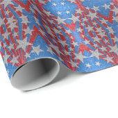 Rood Wit Blauw Glitter Amerikaanse Vlag Sterren St Cadeaupapier (Rol Hoek)
