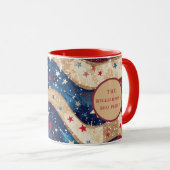 Rood Wit Blauw Gouden Strepen Mok (Voorkant rechts)