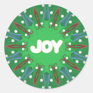 Rood Wit Blauw Groen Vreugde Kaleidoscoop Patriott Ronde Sticker