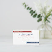 Rood Wit Blauw Guidon wimpel elk beroep Visitekaartje (Staand voorkant)